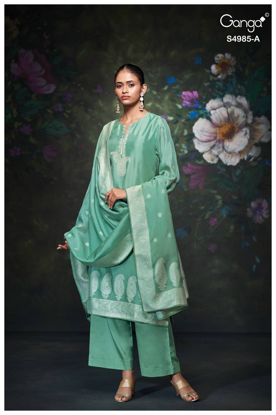 MIORRA 4985 By Ganga Fashion Stylish Beautiful Colourful PURE VISCOSE WOVEN SILK JACOUARD Dresses At Wholesale Price